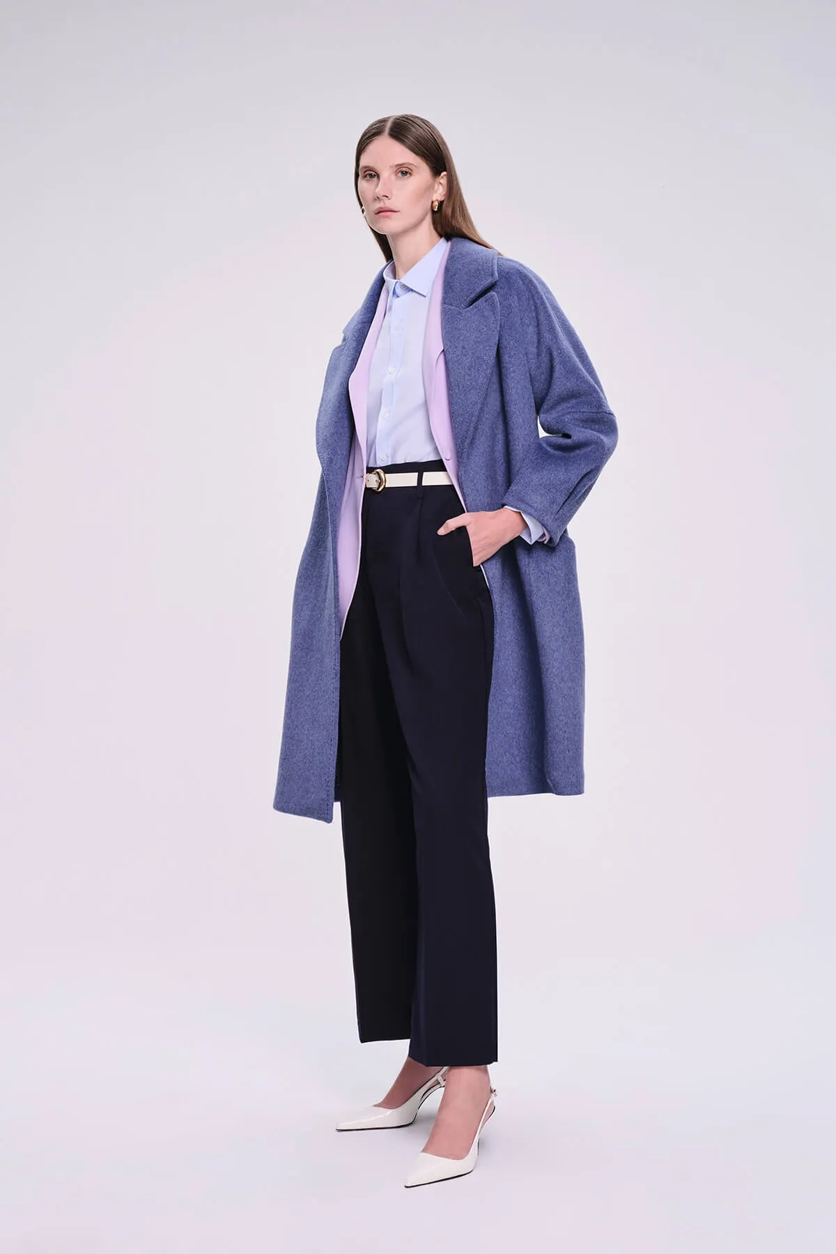 Dynamic Fit Sofia Cachet Wool Blend Blue Coat