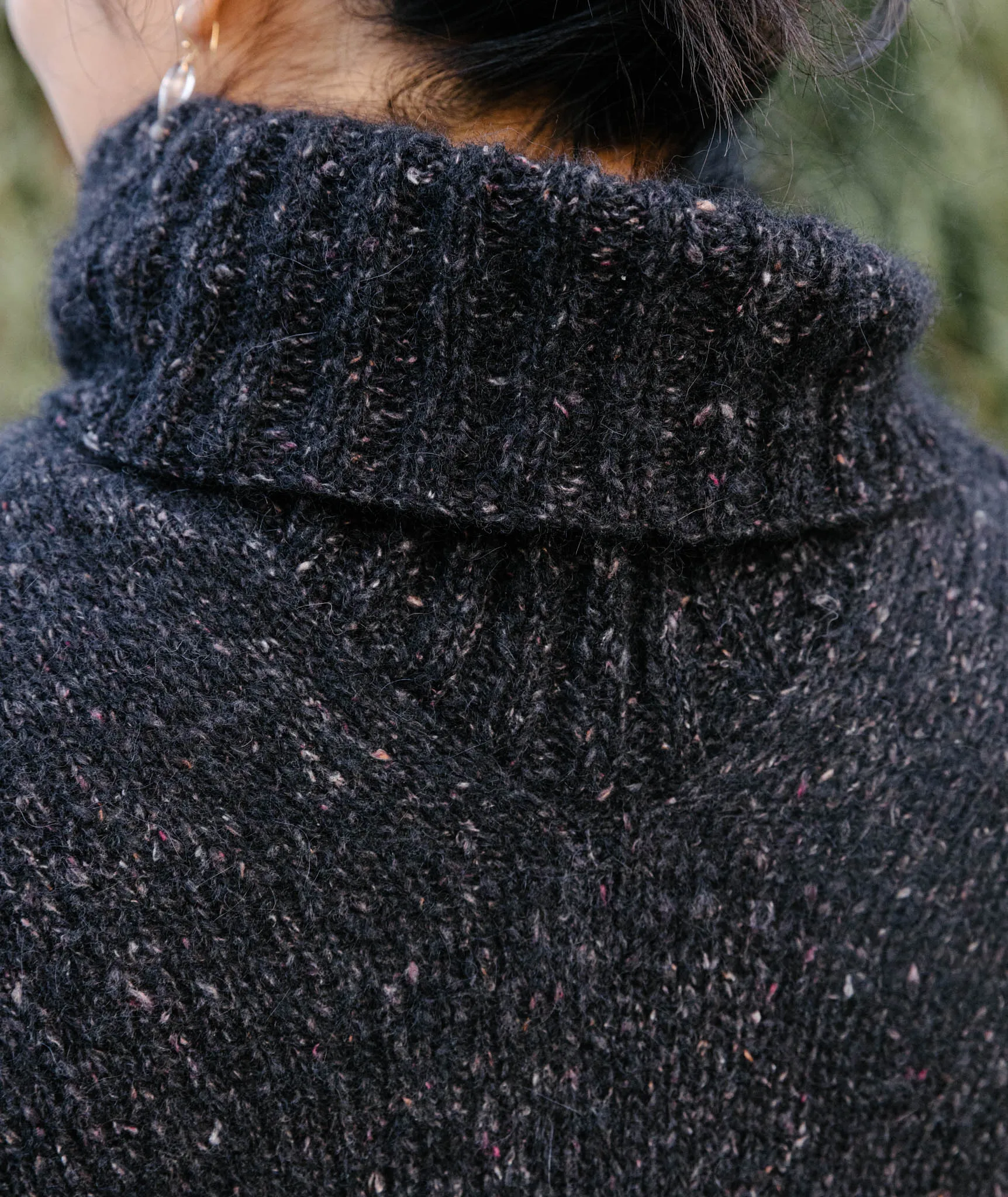 Easy Folded Poncho: Ribbed Cowl Version Using Rowan Fine Tweed Haze