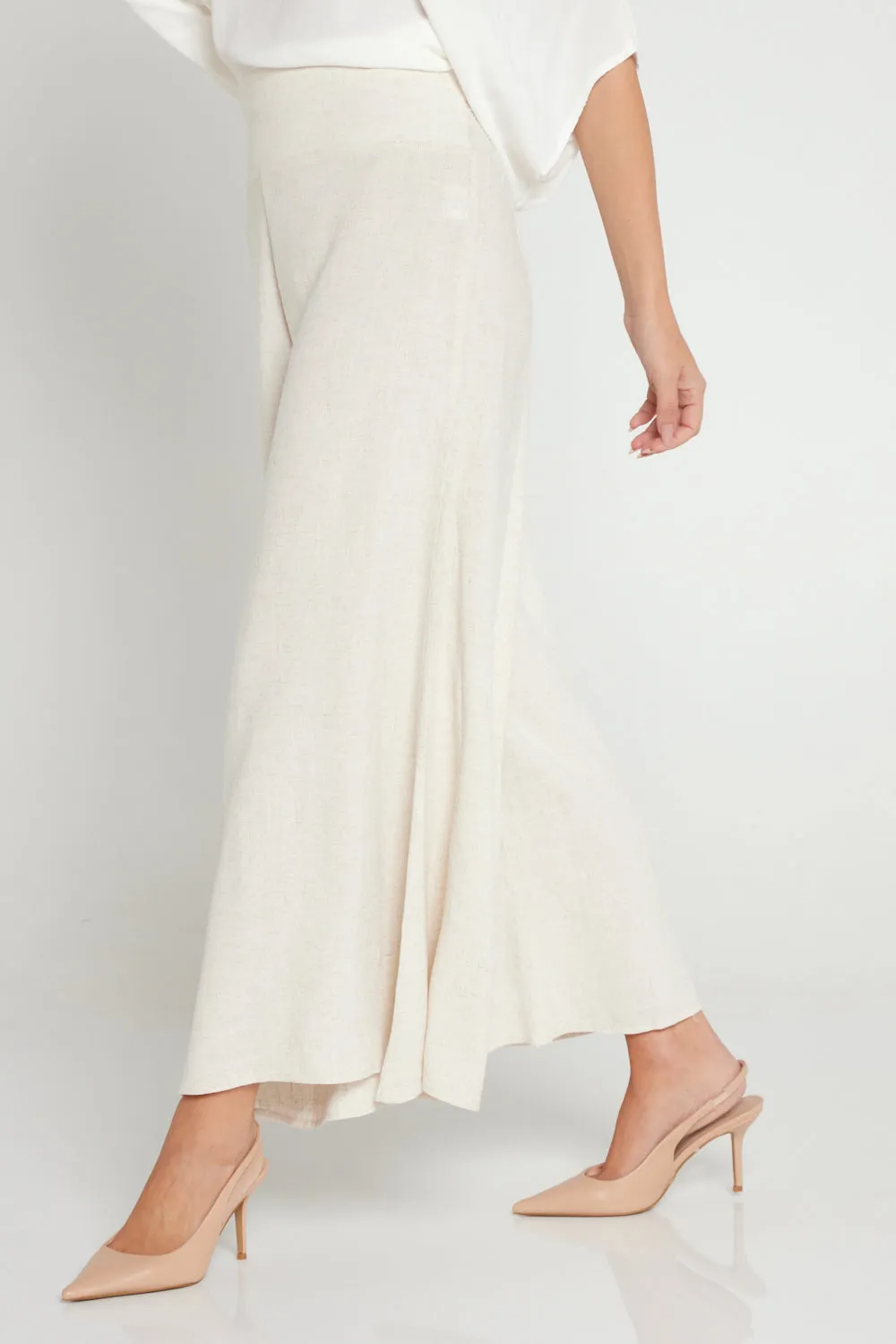 Elizabeth Wide Leg Pants - Flax