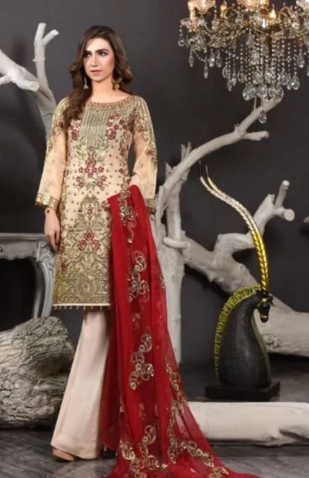 Embroidered Pakistani Chiffon Suit for Events # P2607