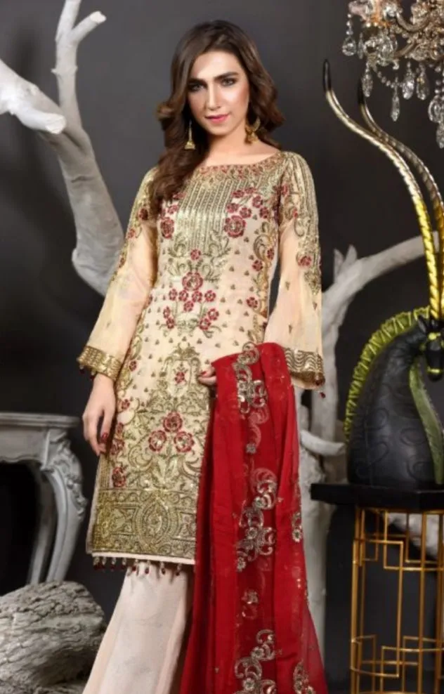 Embroidered Pakistani Chiffon Suit for Events # P2607