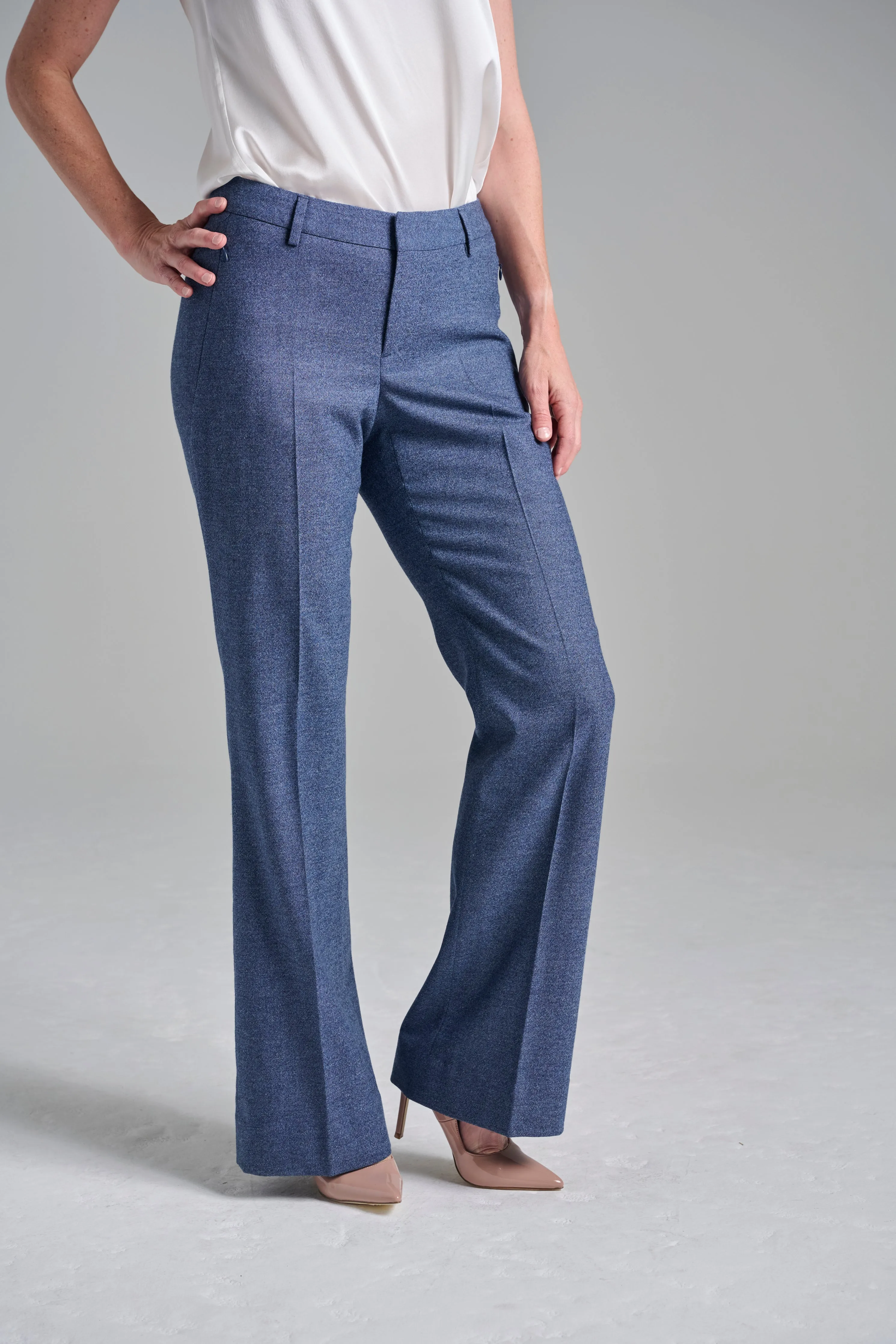 Flare Trouser - Denim Look Flannel- Sold out!