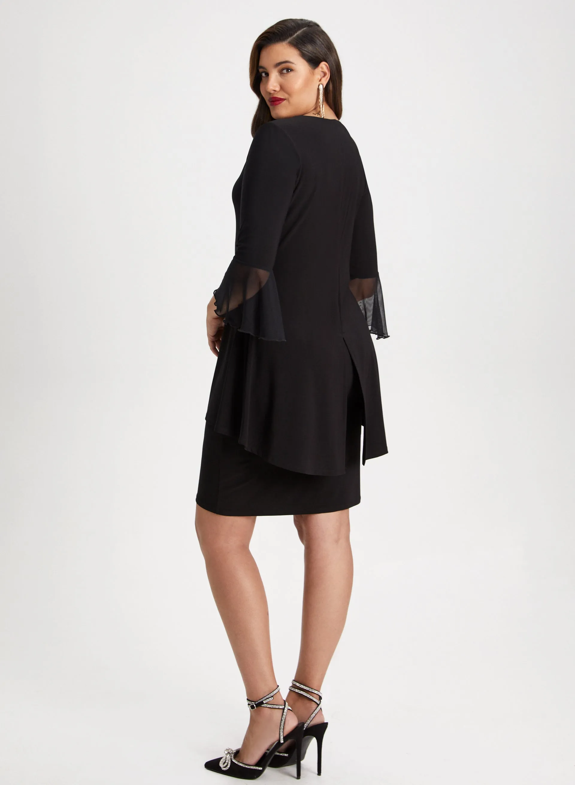 Flounce Sleeve Layered Dress