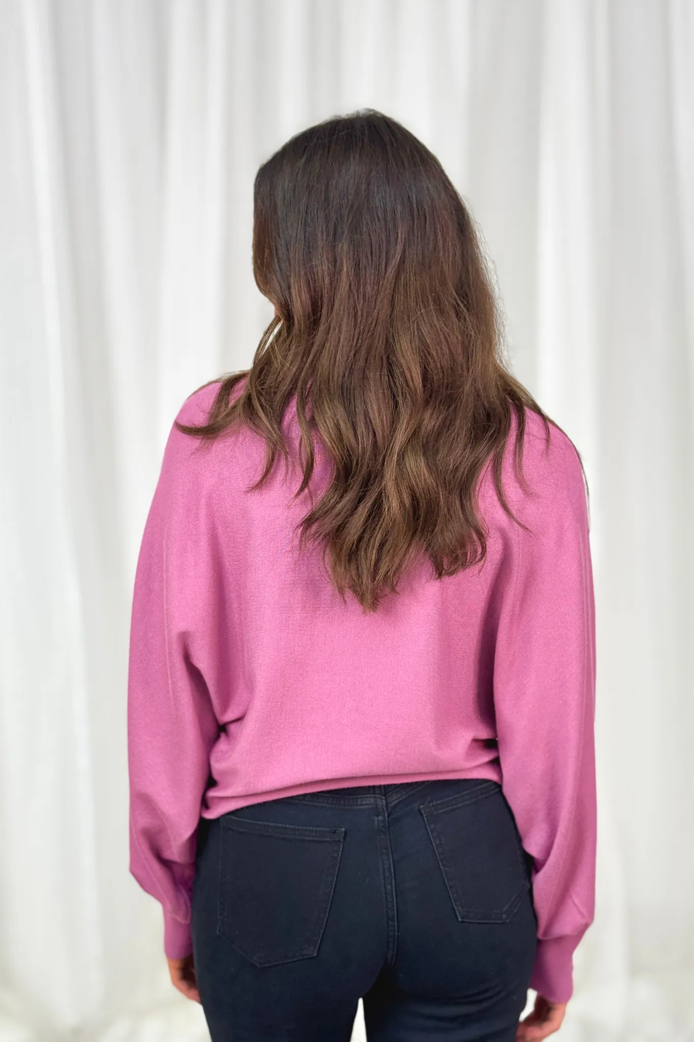 Frankie Polo Neck Jumper In Rose Pink