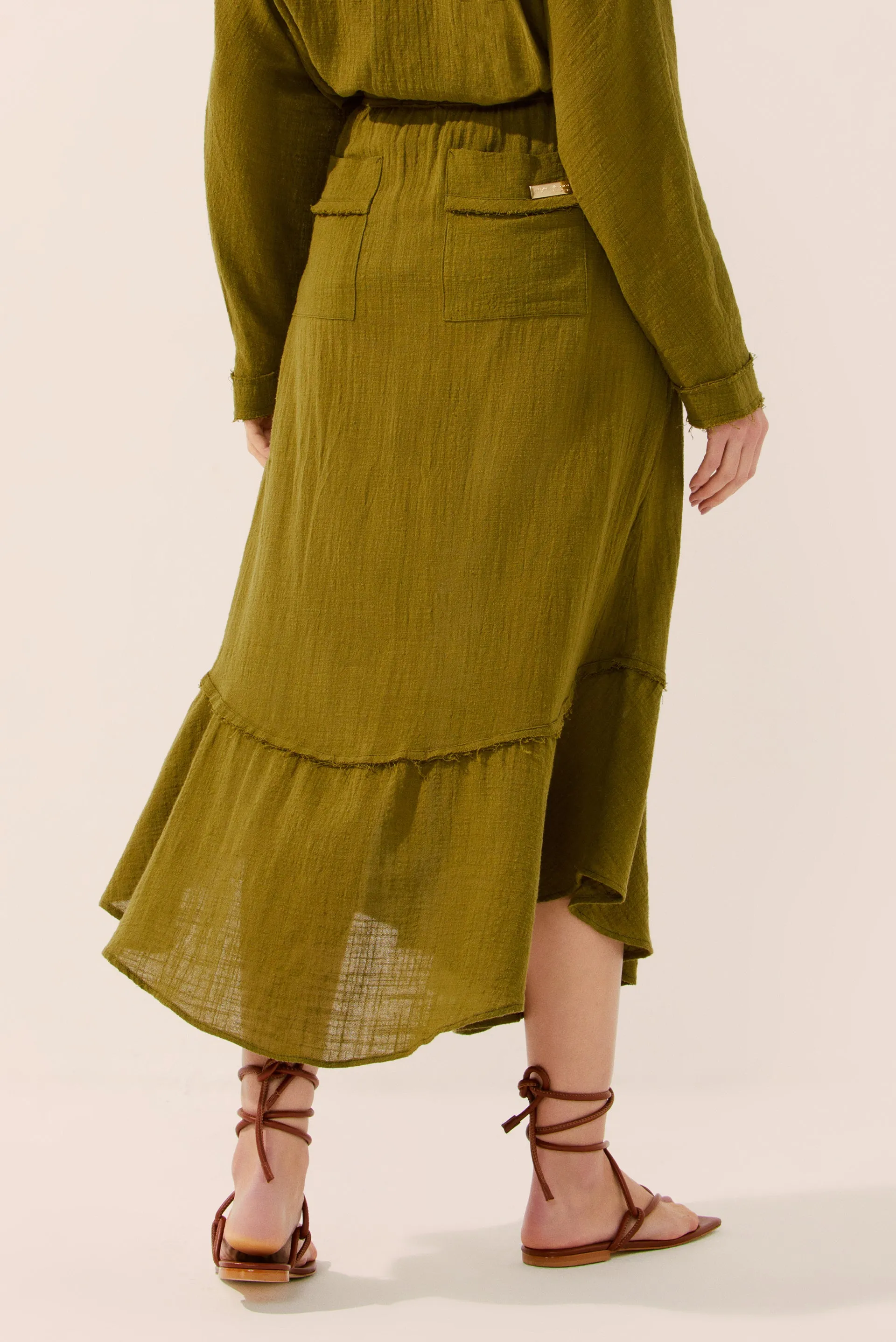 Fresh Foliage Midi Skirt E4349A1474