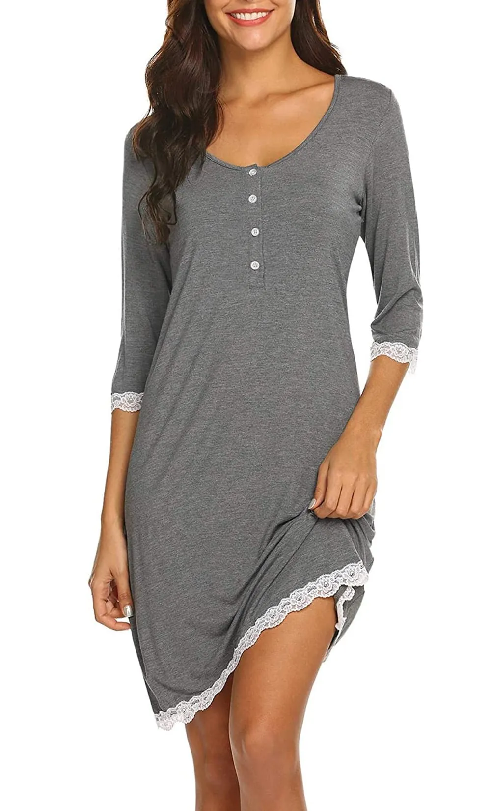 Front Button-up Maternity Dress