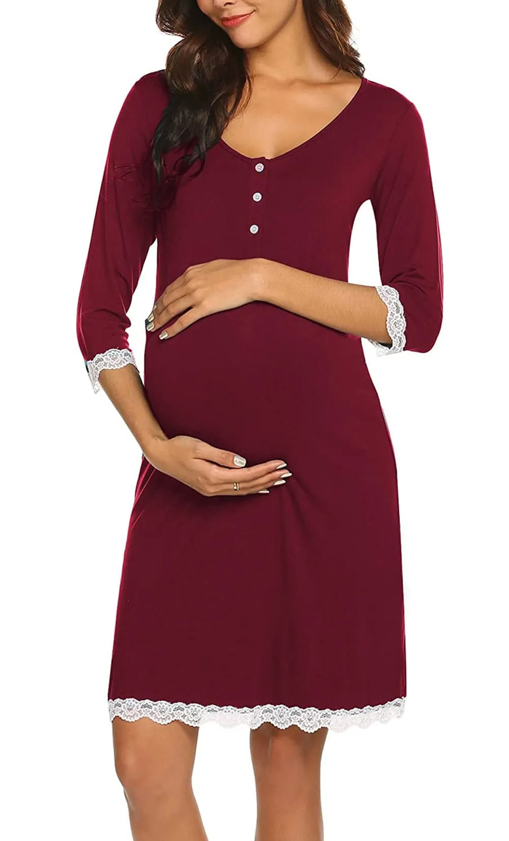 Front Button-up Maternity Dress