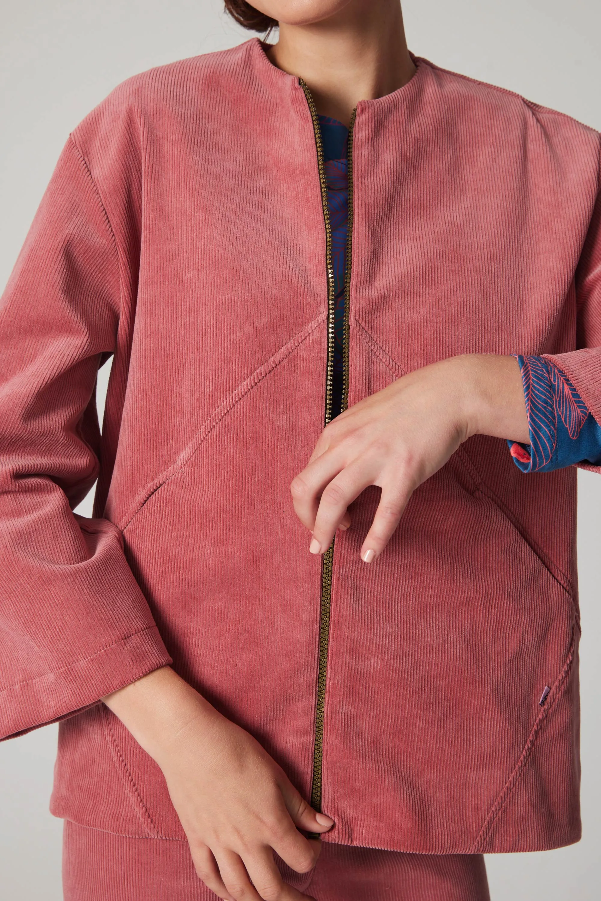 Futurist Corduroy Jacket - Pink