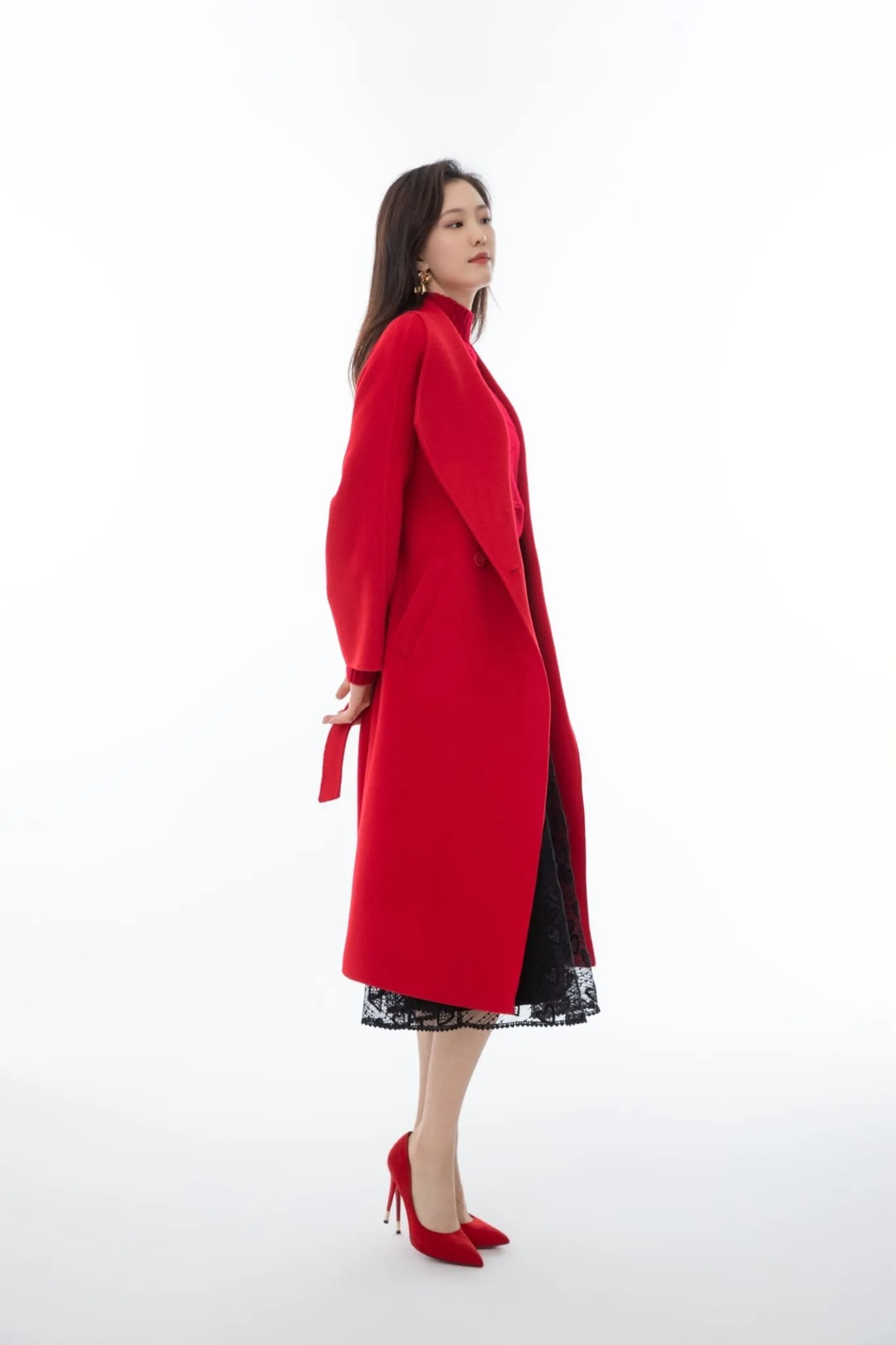 Garnet Wool Oversized Long Overcoats