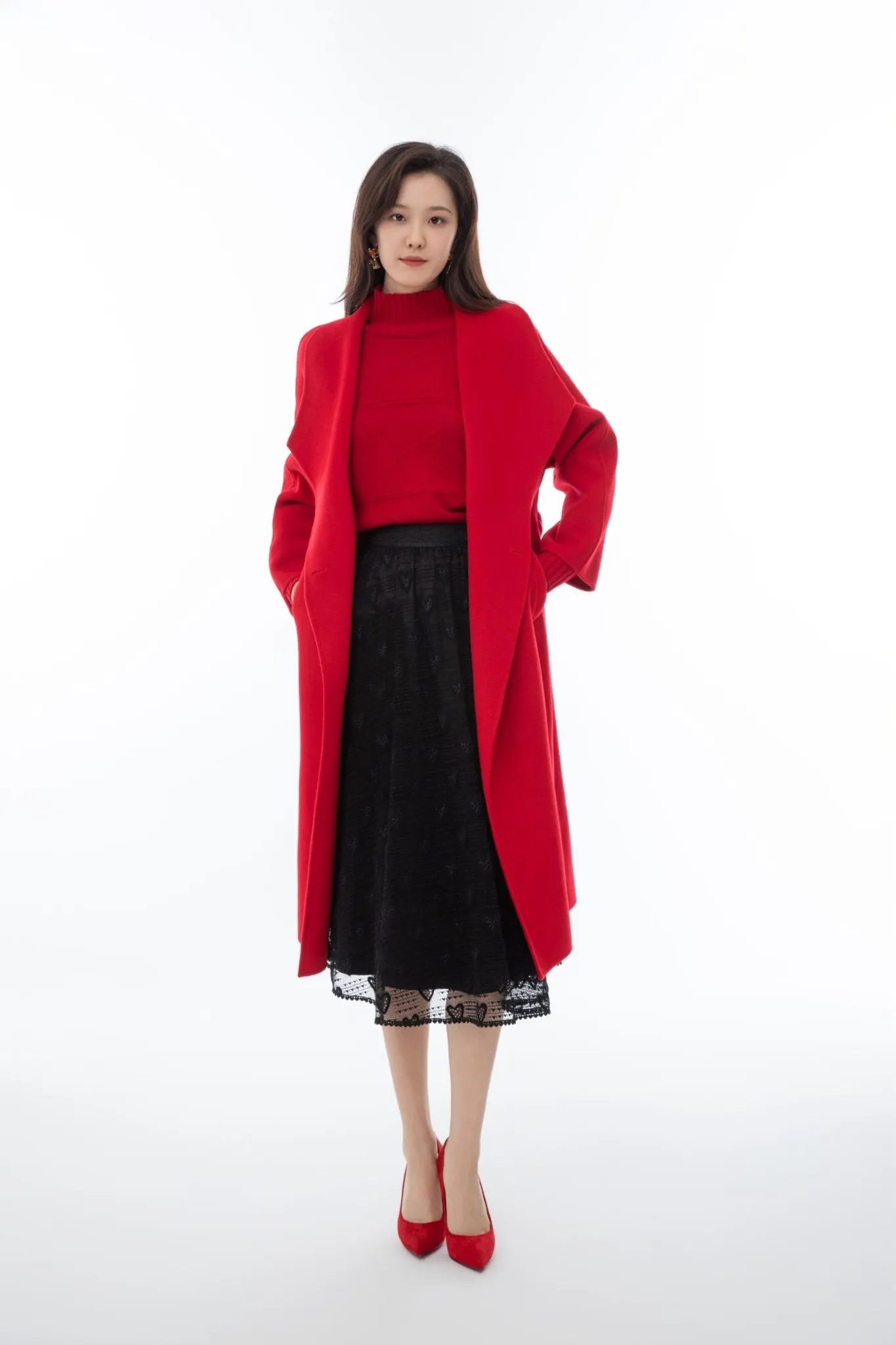 Garnet Wool Oversized Long Overcoats