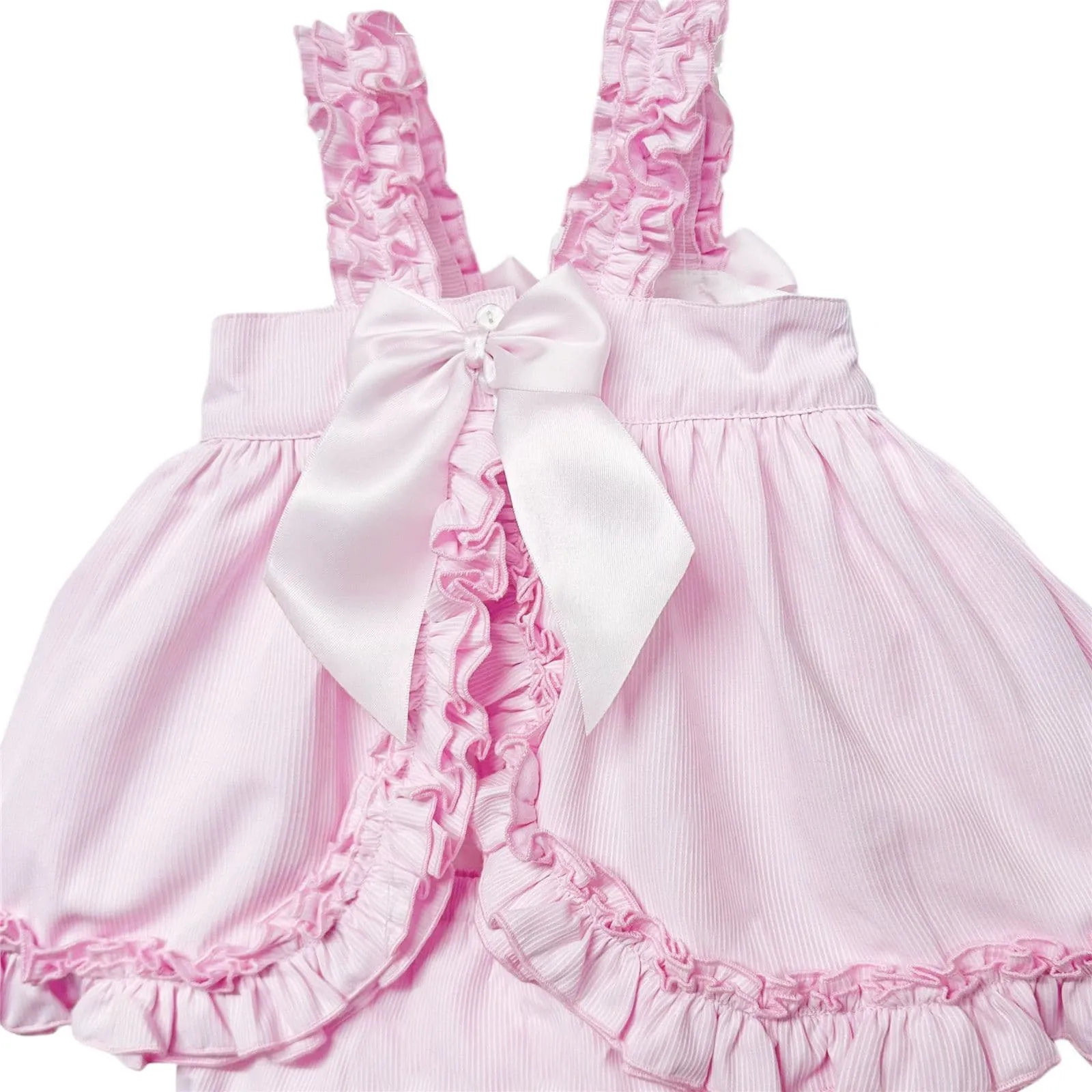 Girls Wee Me Pink Ruffle & Bow Summer Dress & Pants