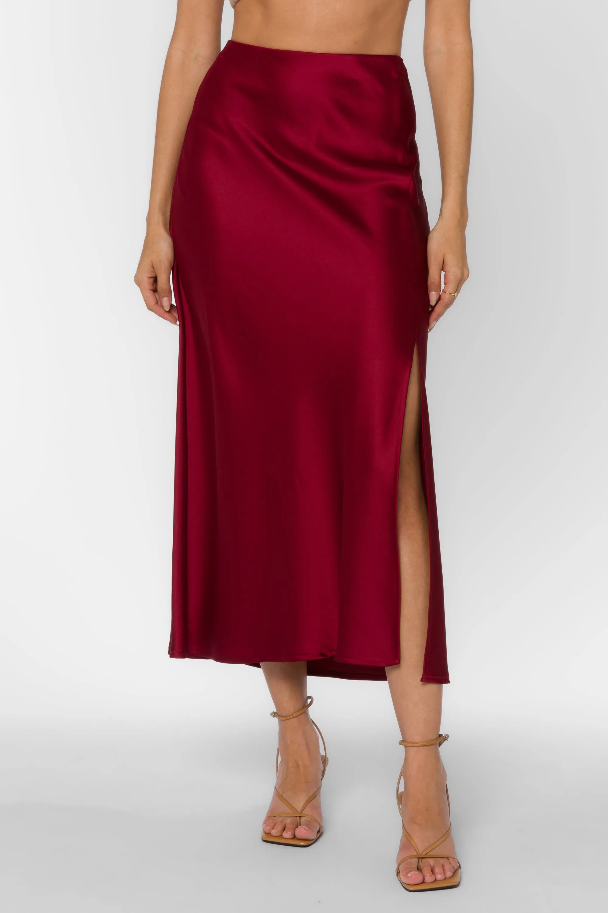 Gypsy Satin Midi Skirt