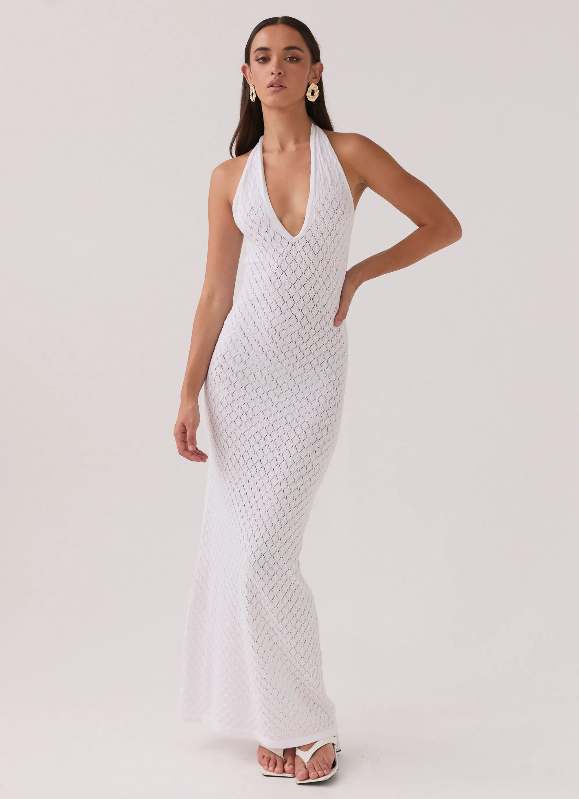 Herald Angels Knit Maxi Dress - White