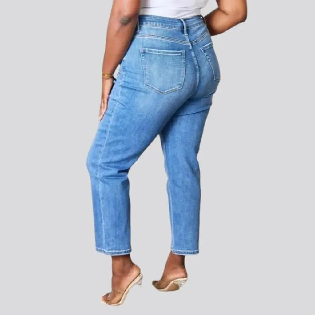 High-waist plus-size jeans
 for women