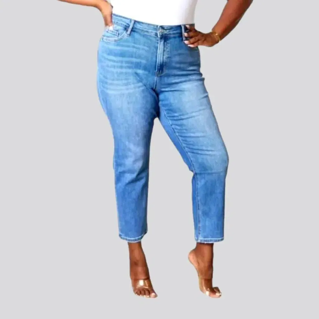 High-waist plus-size jeans
 for women