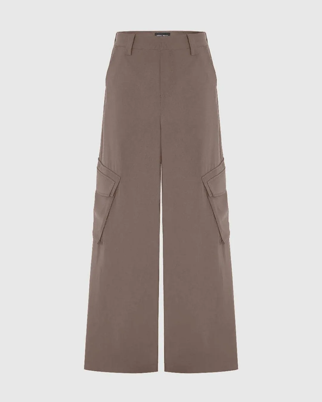 High Waisted Pocketed Cargo Pants In cappuccino