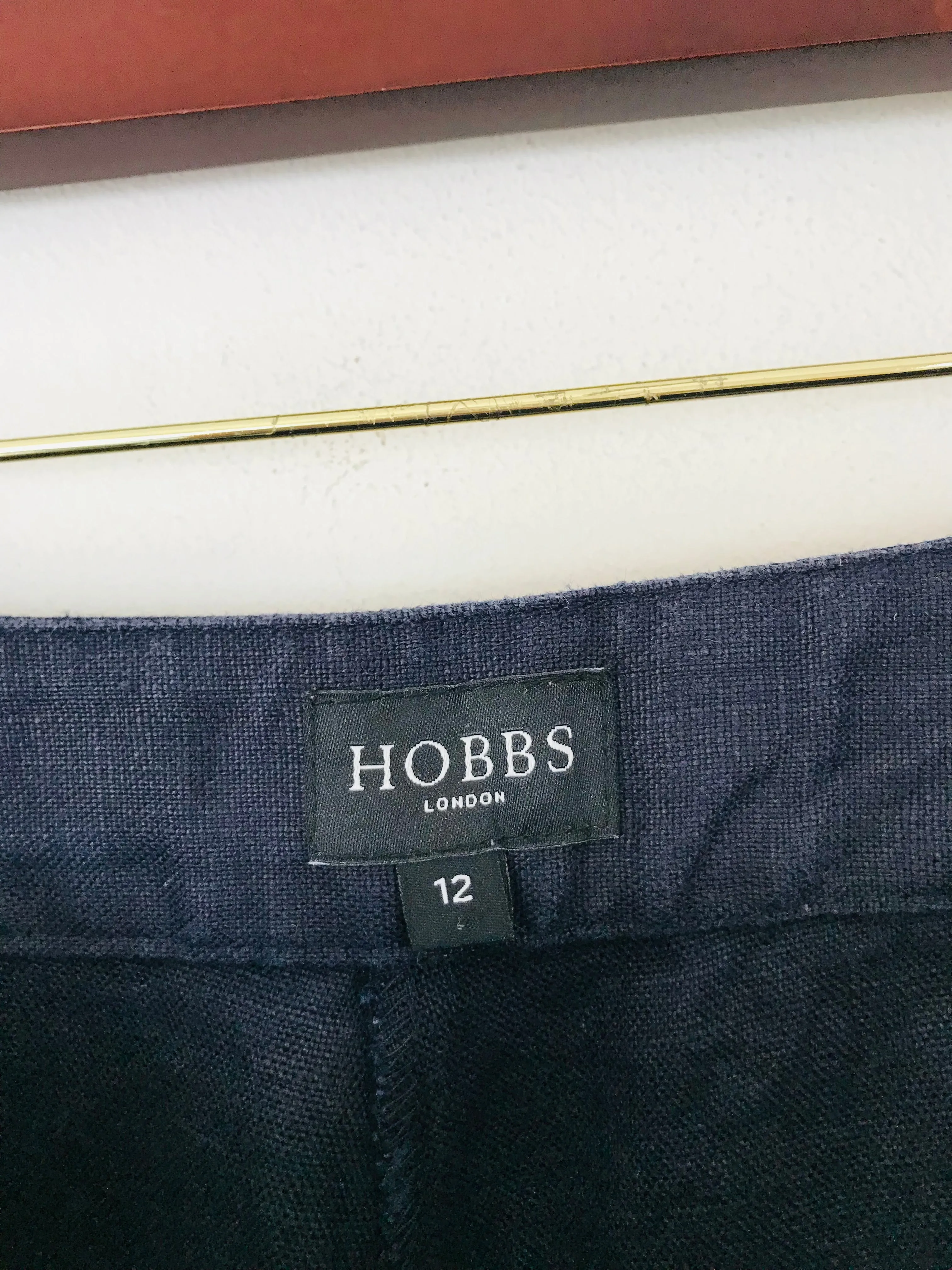 Hobbs Women's Linen Wide Leg Trousers | UK12 | Blue