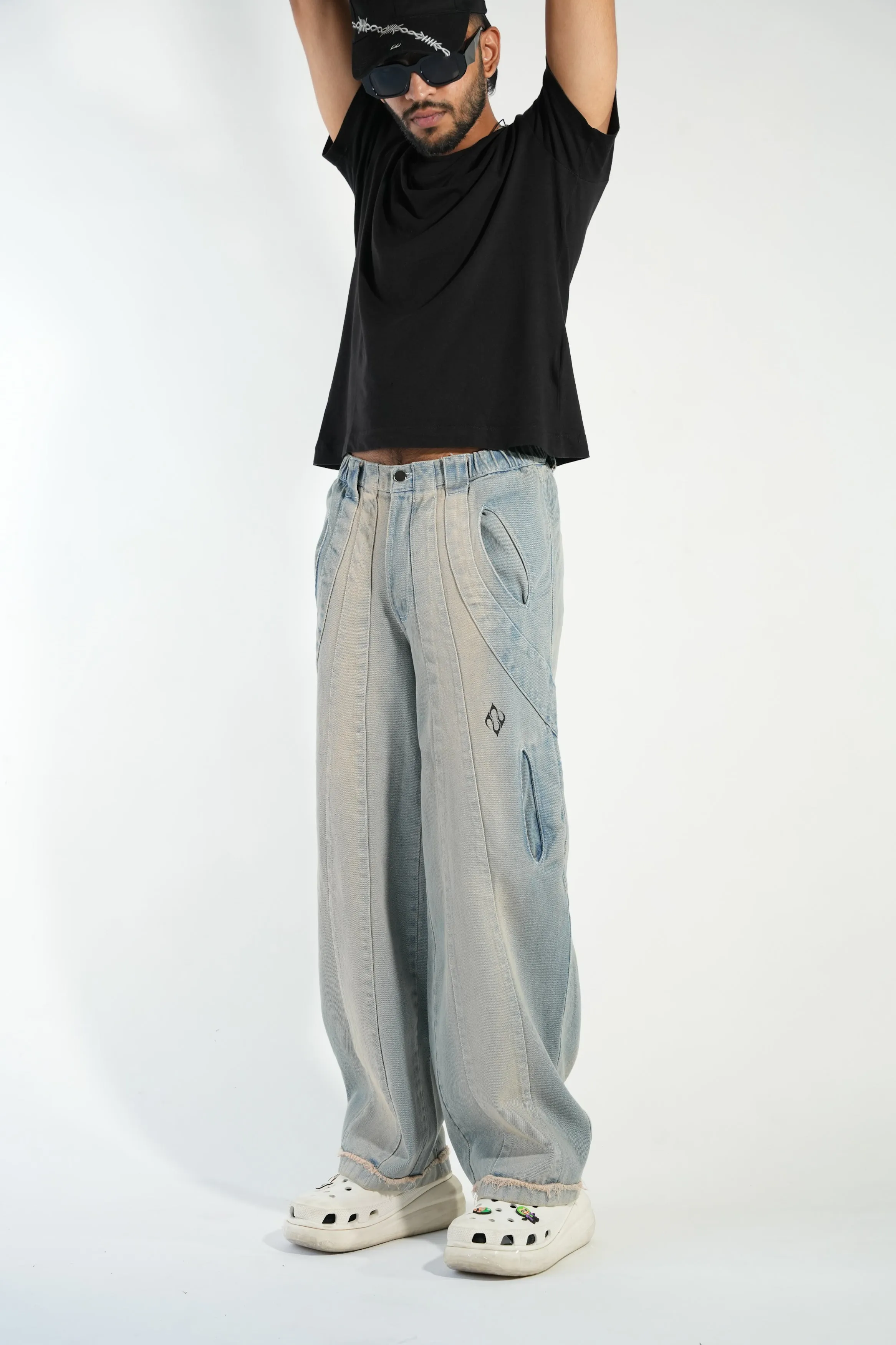 Infinity Panelled Jeans-sky tint - RTW