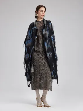 Italian Tassel Beaded Wool Coat