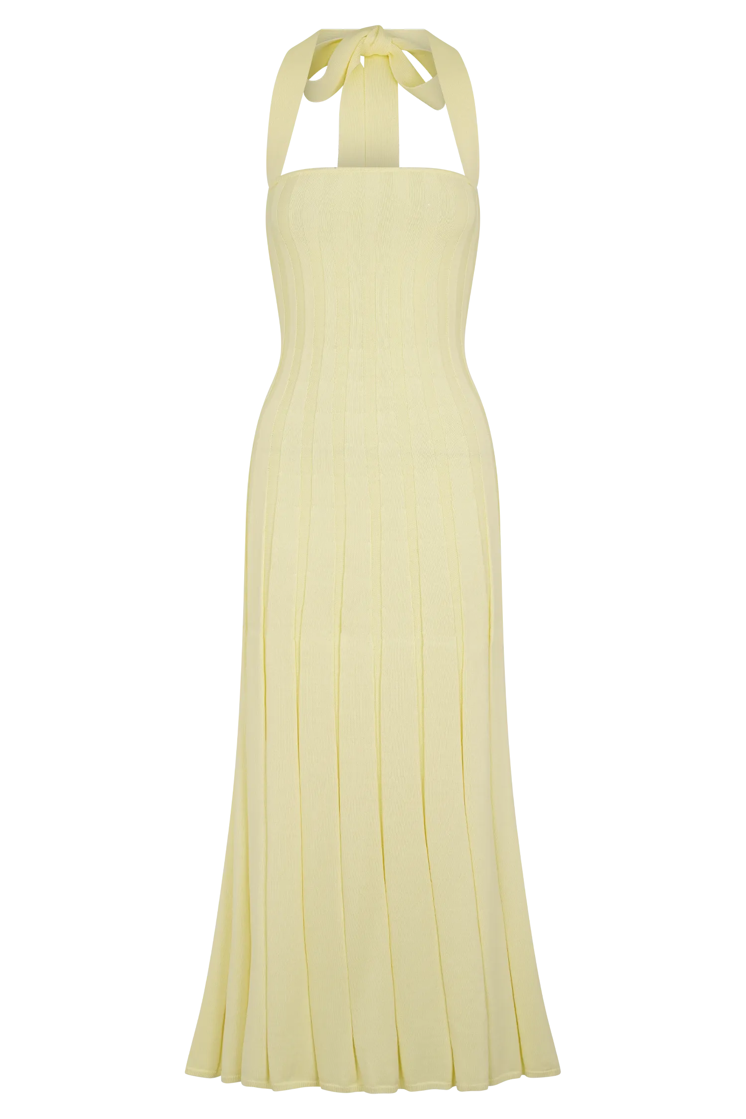 Jacqui Halter Knit Midi Dress - Lemon