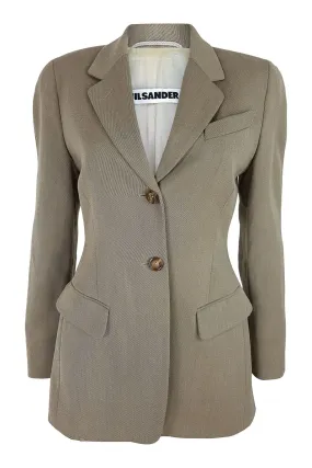 JIL SANDER Pure New Wool Light Brown Single Breasted Jacket (FR 38)