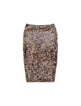 Kaya Midi Sequin Skirt - Rose Gold