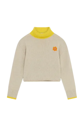 Knit With Embroidered Flower