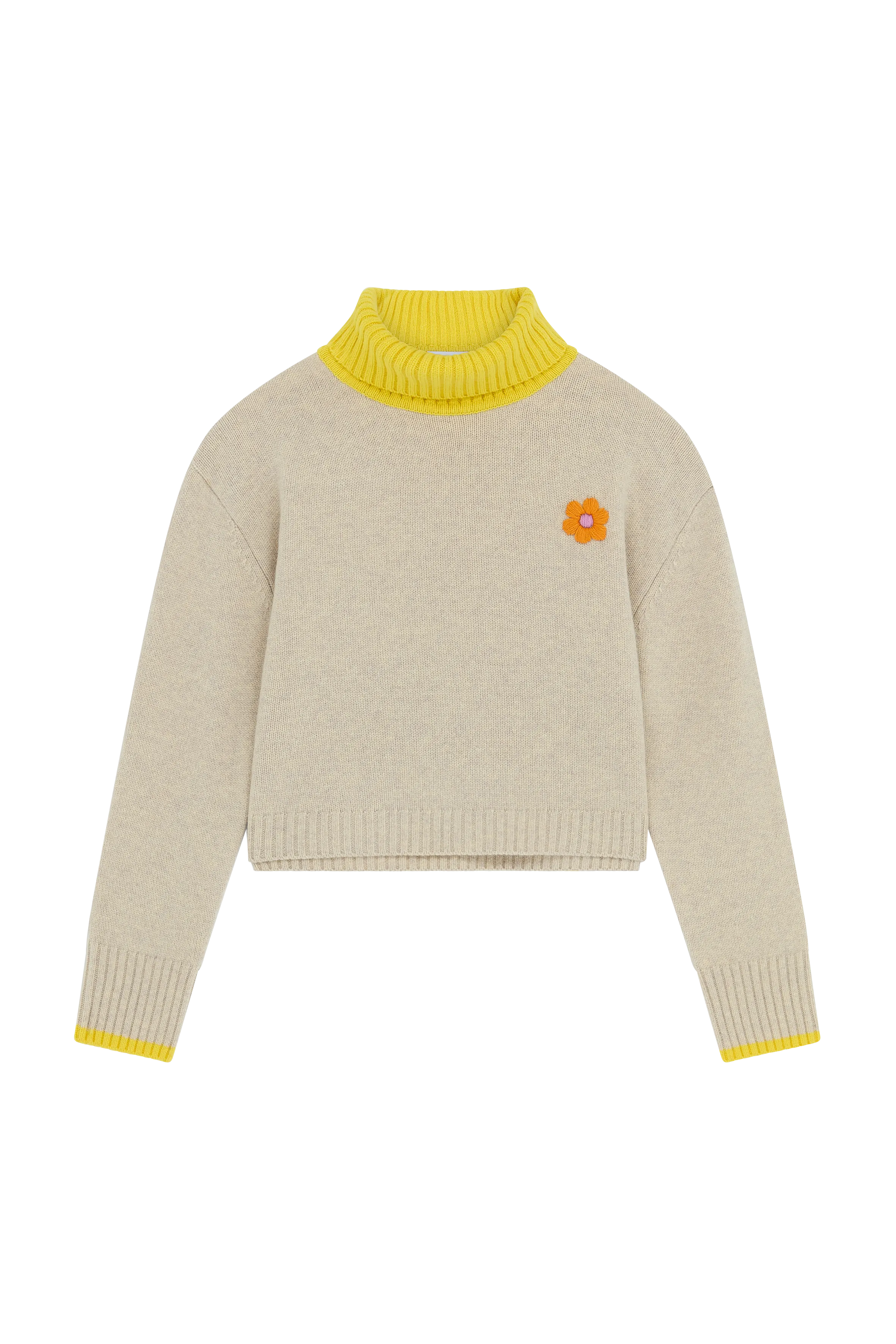 Knit With Embroidered Flower