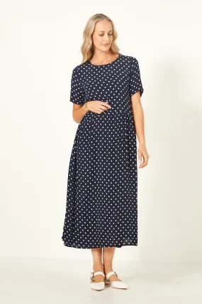 Lemon Tree Design Monroe Dress Polkadot - Navy