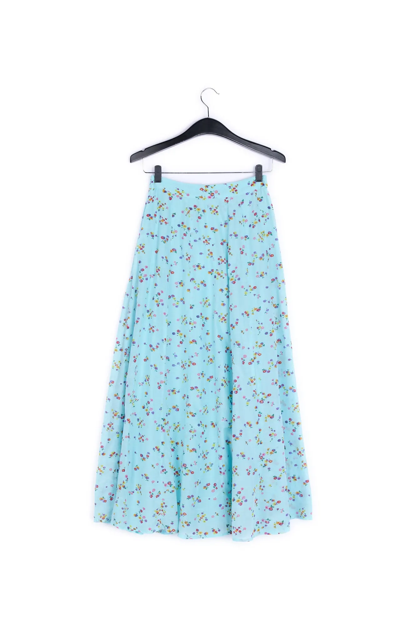 Light blue floral midi skirt