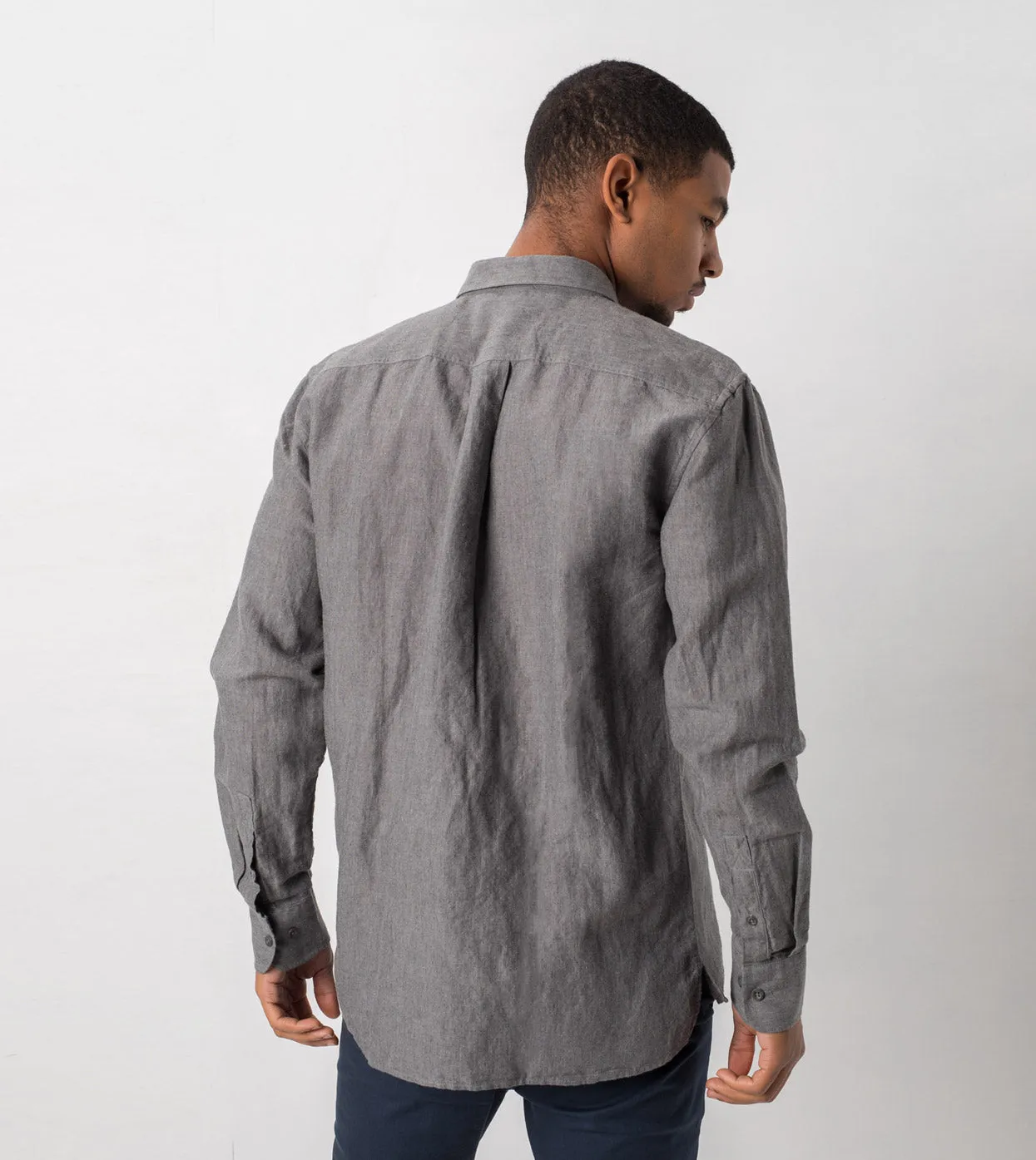 Linen LS Shirt Grey Marle