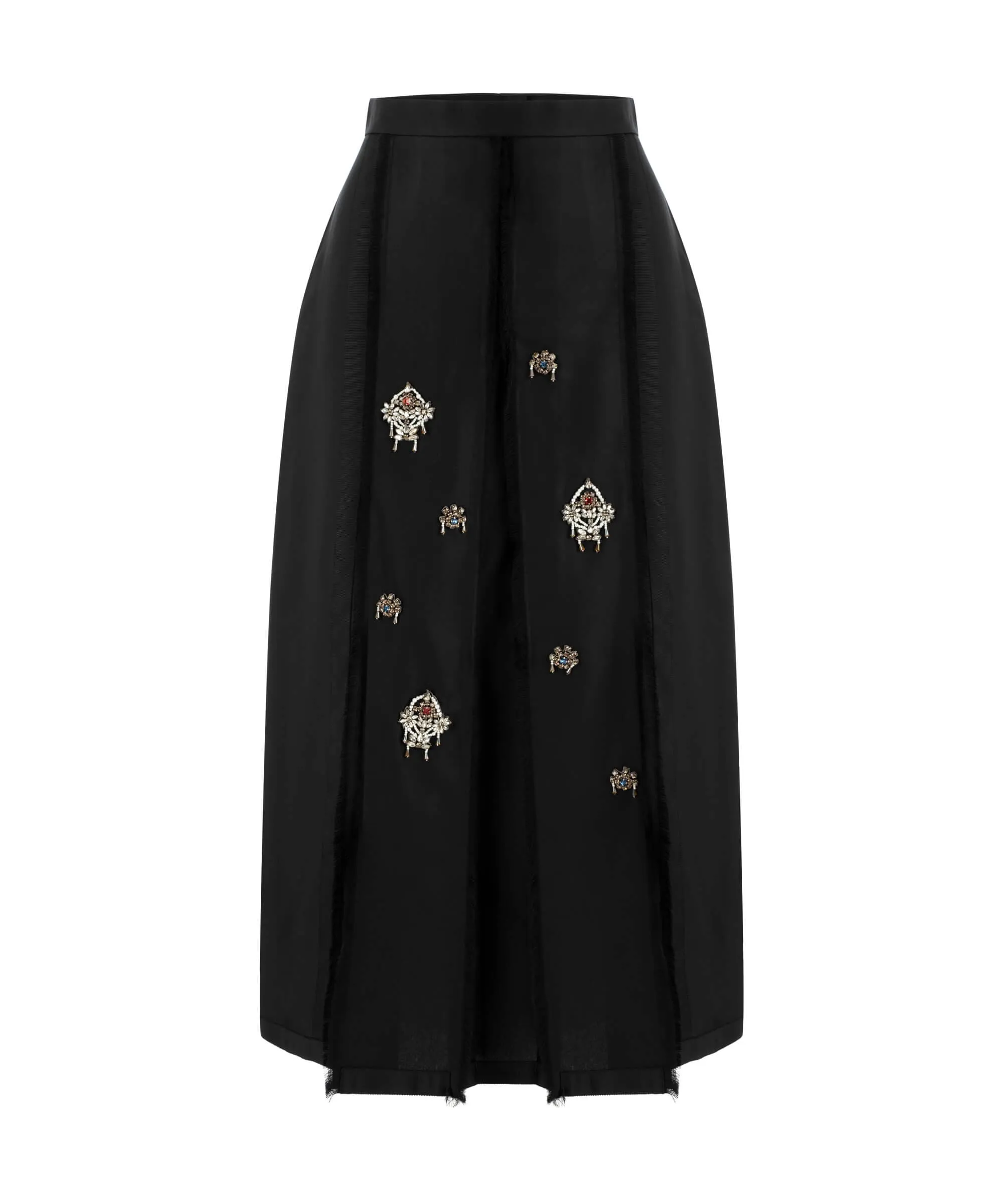 Machka Embroidered Pleated Skirt Black