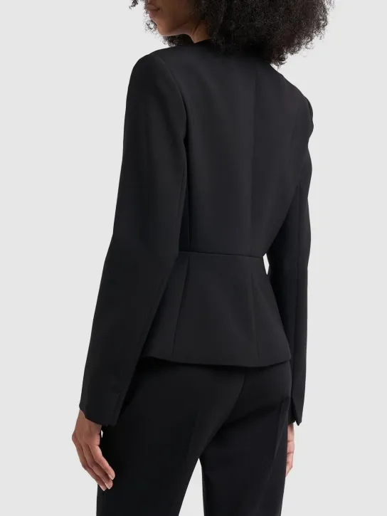 Max Mara   Pepli wool crepe collarless jacket 