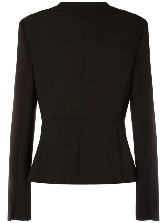 Max Mara   Pepli wool crepe collarless jacket 