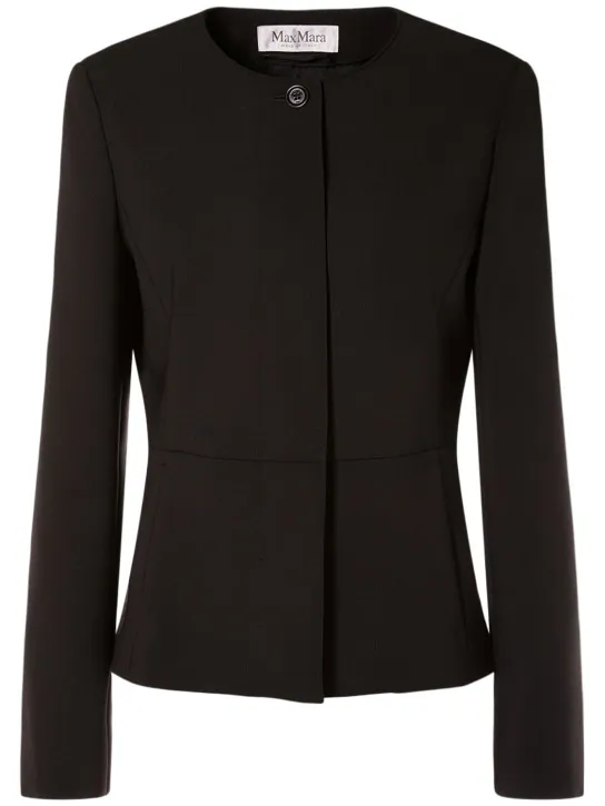 Max Mara   Pepli wool crepe collarless jacket 