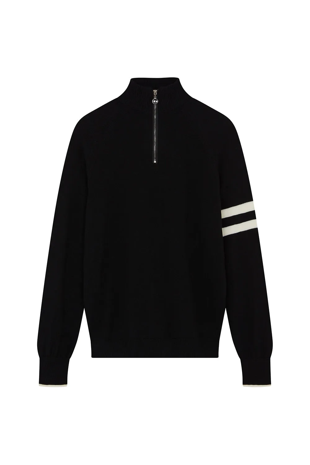 Mens Birdie 14 zip Jumper in black & cream