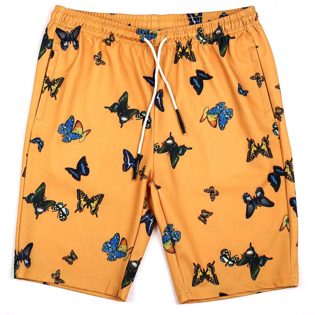 Men's Exquisite butterfly Designed Short - Yellow