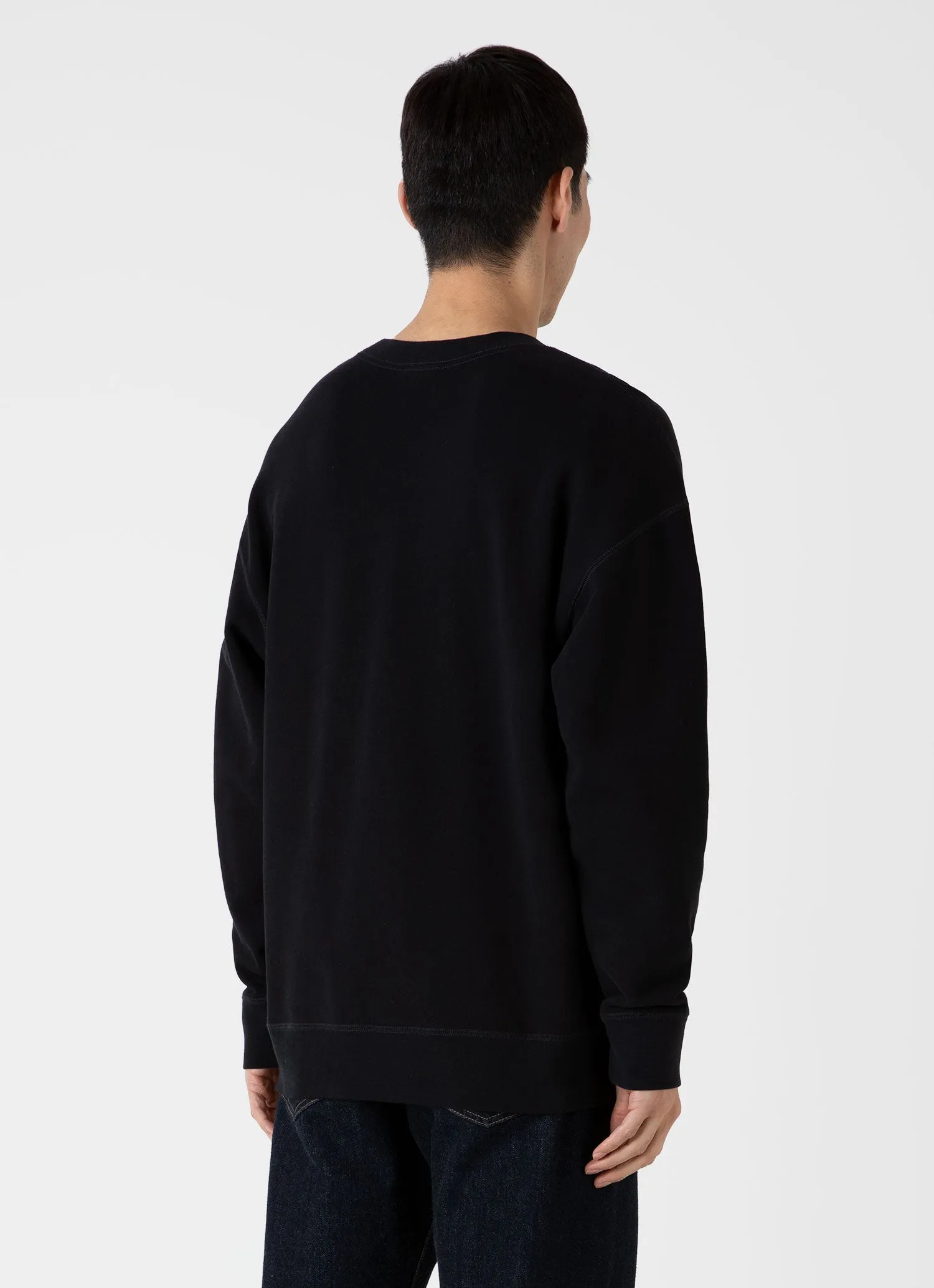 Men's Oversized Loopback Sweatshirt in Black