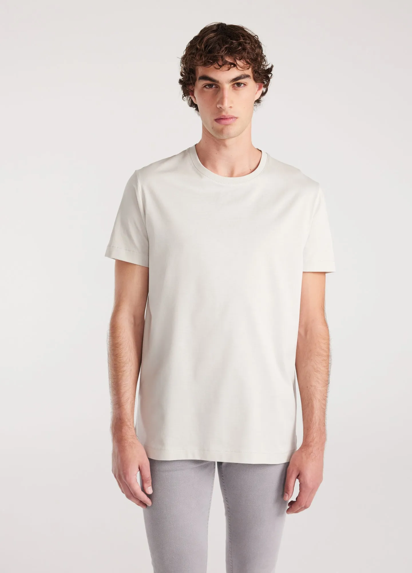 Mercerised Crew T-shirt Salt