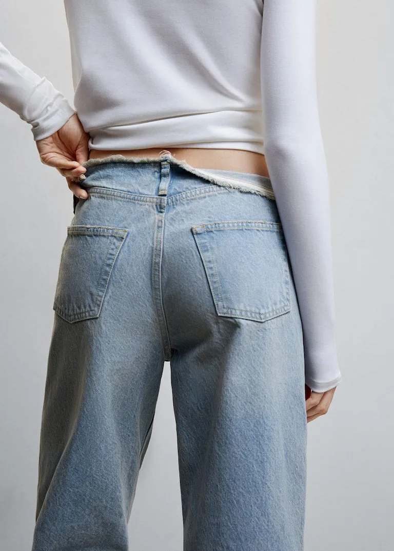 Mid-rise wideleg jeans