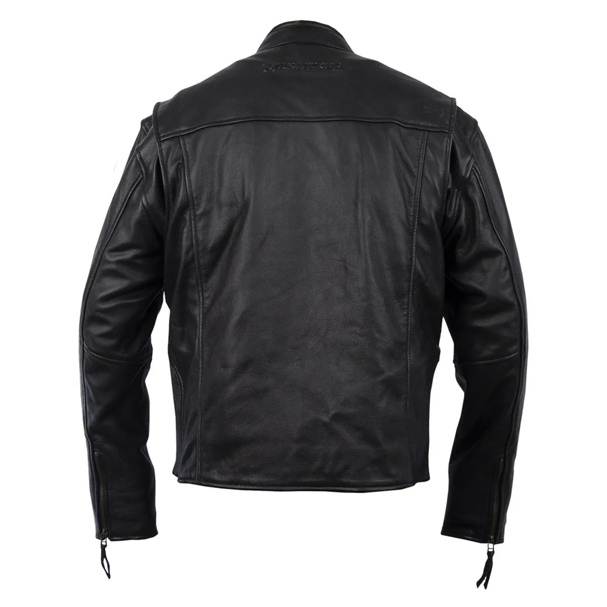 Milwaukee Motorcycle Clothing Company MV5020 Men's Black Motorcycle Leather Jacket with Scotter Collar