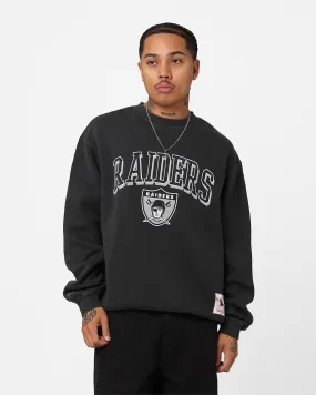 Mitchell & Ness Oakland Raiders Vintage Keyline Log Crewneck Faded Black