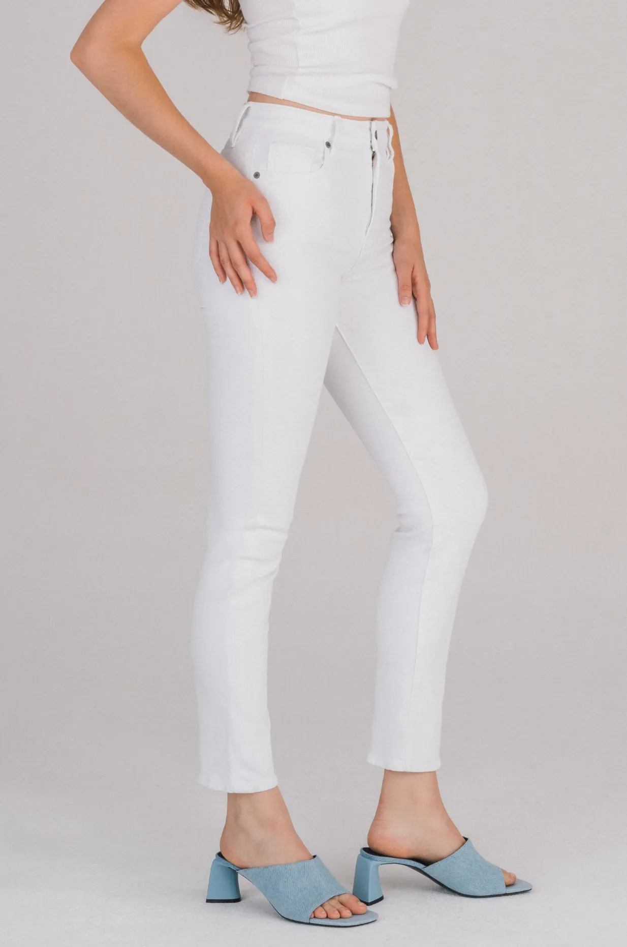 Morgan High Rise Straight Jean, White