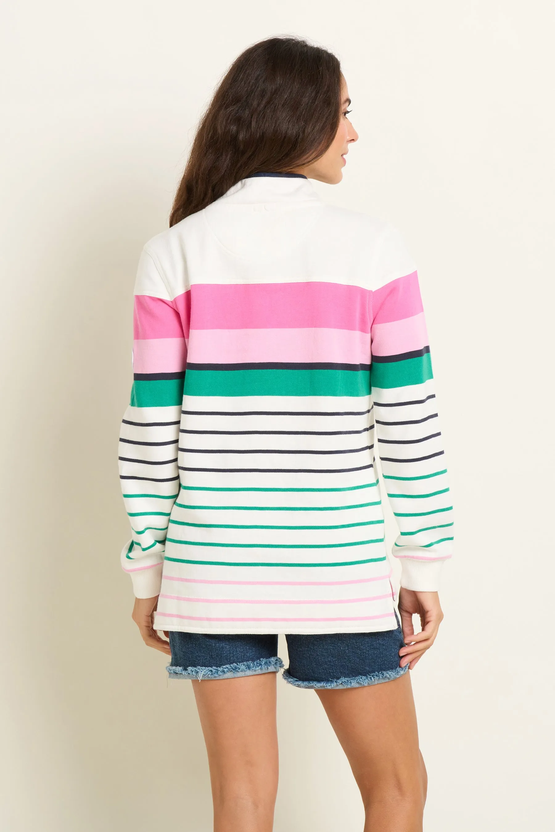 Multi Coloured Stripe Quarter Zip Sweatshirt