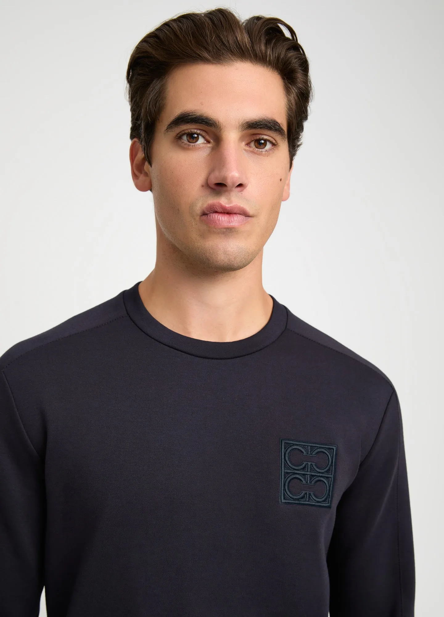 Neoprene Crew Neck Sweatshirt Navy