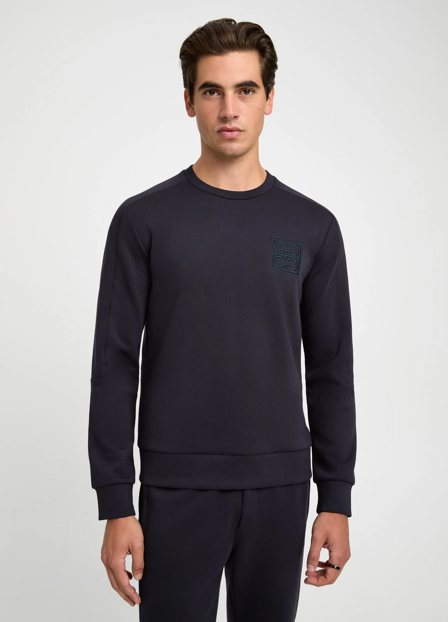 Neoprene Crew Neck Sweatshirt Navy