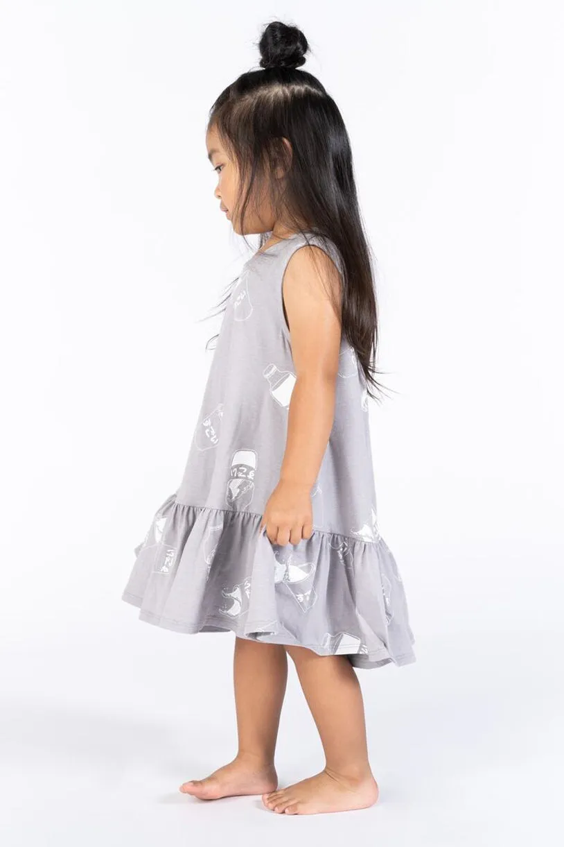 OMAMImini Ruffled Tent Girls Dress - Grey