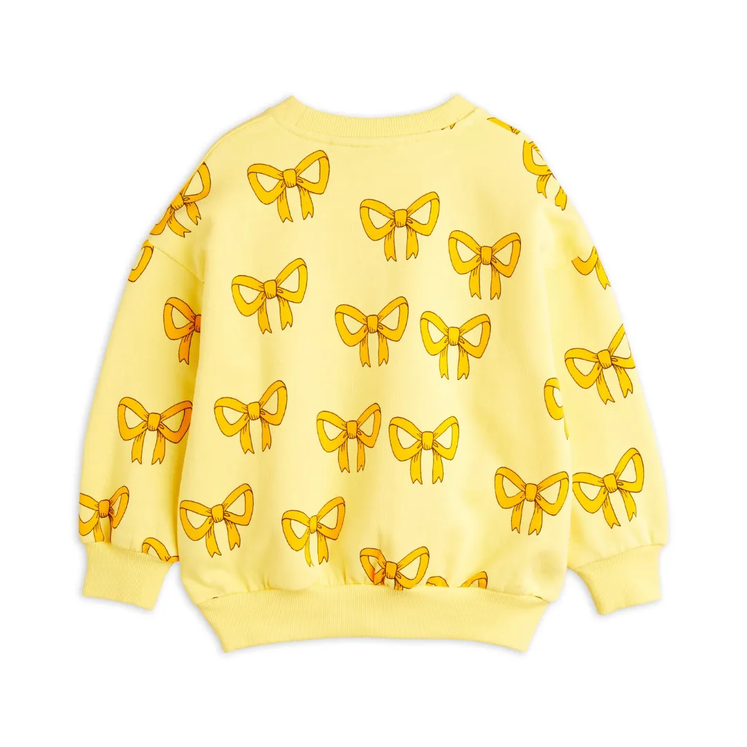 Organic Sweatshirt "Bow aop" - yellow