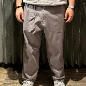 Oversized Canvas Long Pants with Drawstring