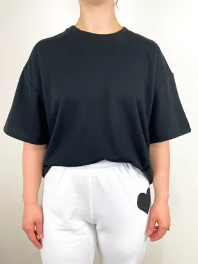 Oversized Cropped Boxy Tee in Black